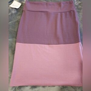 NWT LuLaRoe Two-Tone Purple and Pink Midi Skirt Cassie- XL